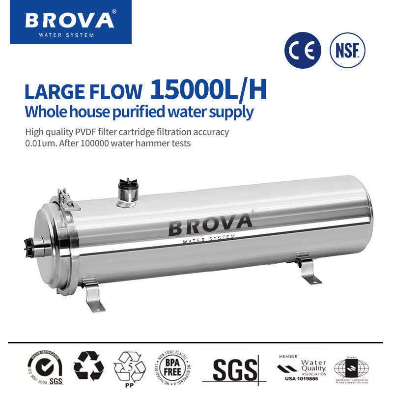 Commercial Kitchen Water Filter - BROVA 초고유량 15000L 정수기 0.01μm PVDF