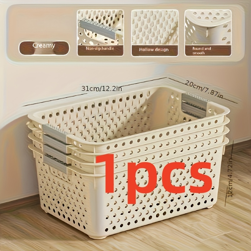 Commercial Kitchen Rack - 대용량 플라스틱 수납함, 오픈형 그리드 디자인과