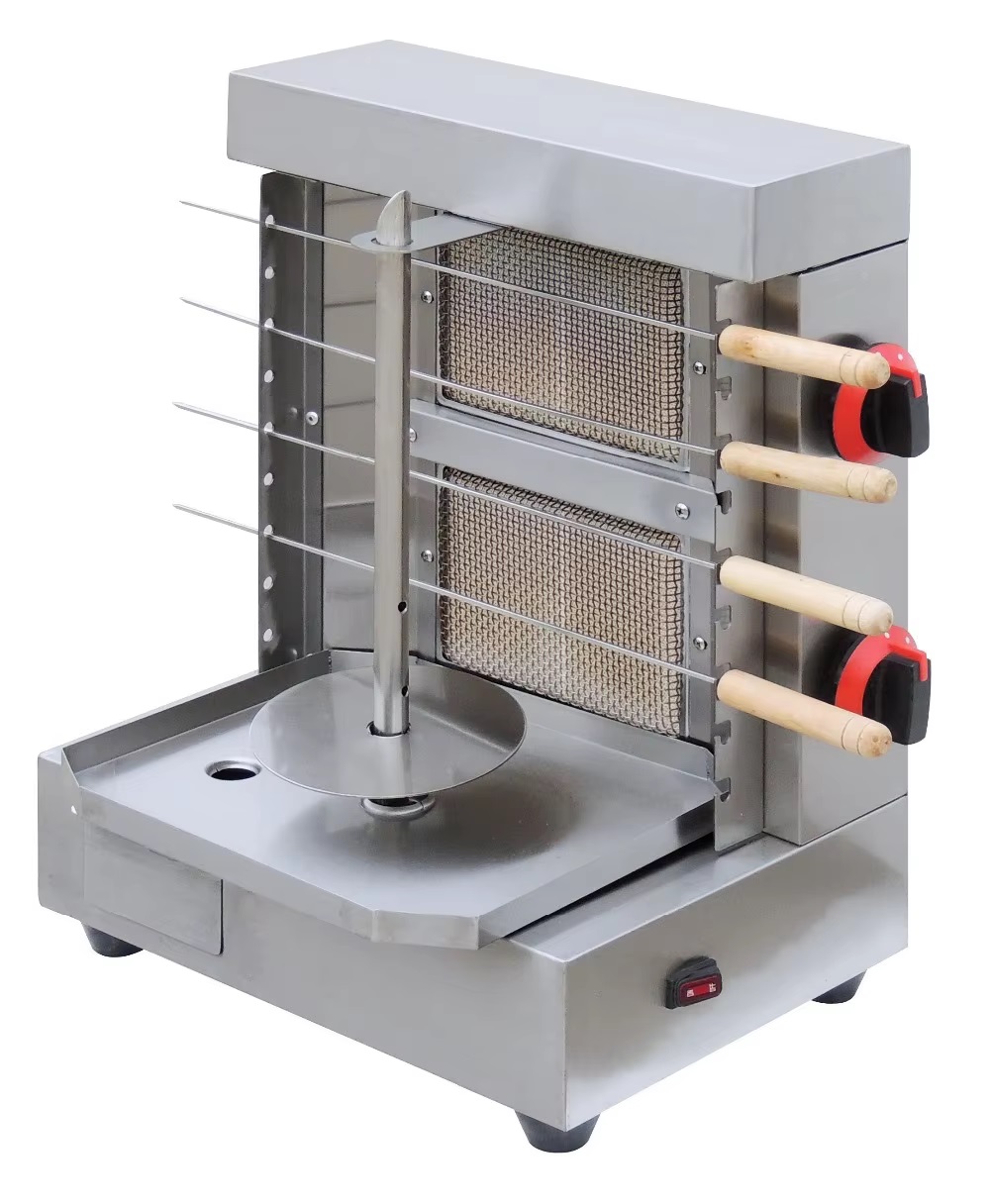 Kebab Shawarma Machine - 꼬치가 있는 가스 바베큐 Shawarma 기계,