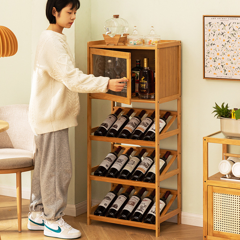 단단한 대나무 와인 랙 3/4 계층 바닥 독립형 스토리 - Commercial Kitchen Rack 리뷰 및 가격