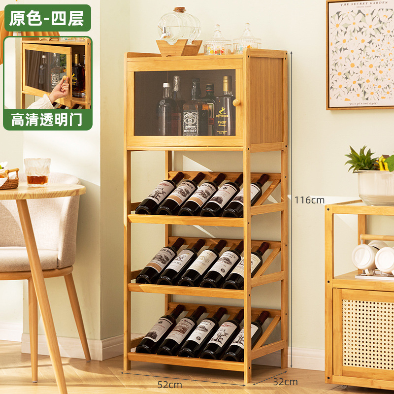 단단한 대나무 와인 랙 3/4 계층 바닥 독립형 스토리 - Commercial Kitchen Rack 리뷰 및 가격