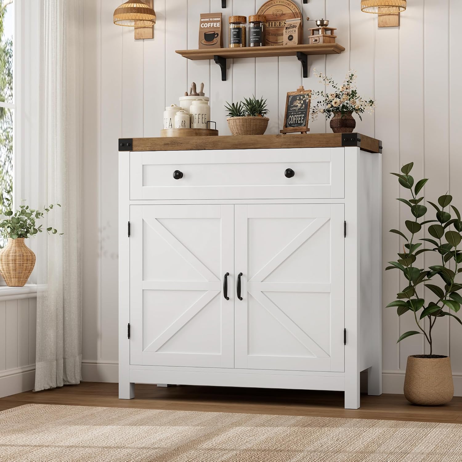 31.5인치(W) 주방 수납장, 농가풍 커피 바 캐비닛 - Commercial Kitchen Door 리뷰 및 가격