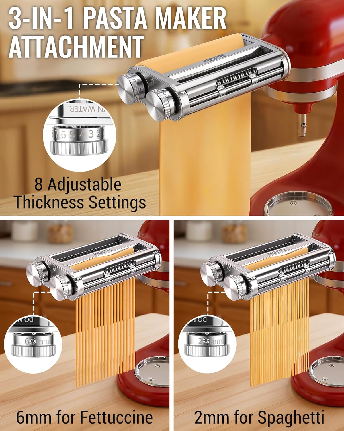 키친에이드 믹서 3-in-1 파스타 롤러 커터 부착물, - Commercial Kitchen Juicer 리뷰 및 가격