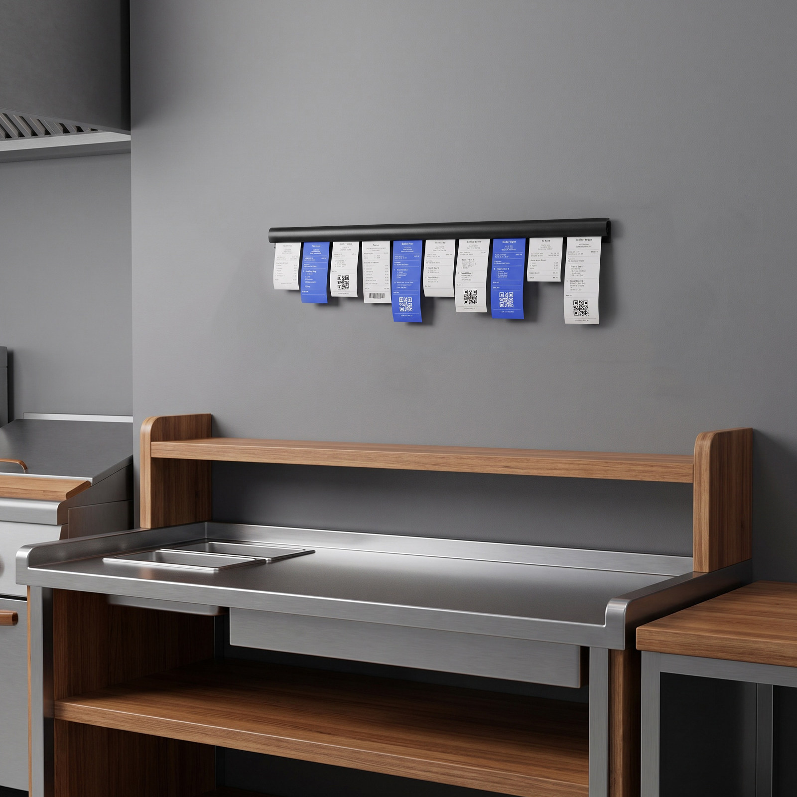 블랙 슬라이딩 체크 랙 티켓 홀더 레일 주방 주문 영수 - Commercial Kitchen Rack 리뷰 및 가격