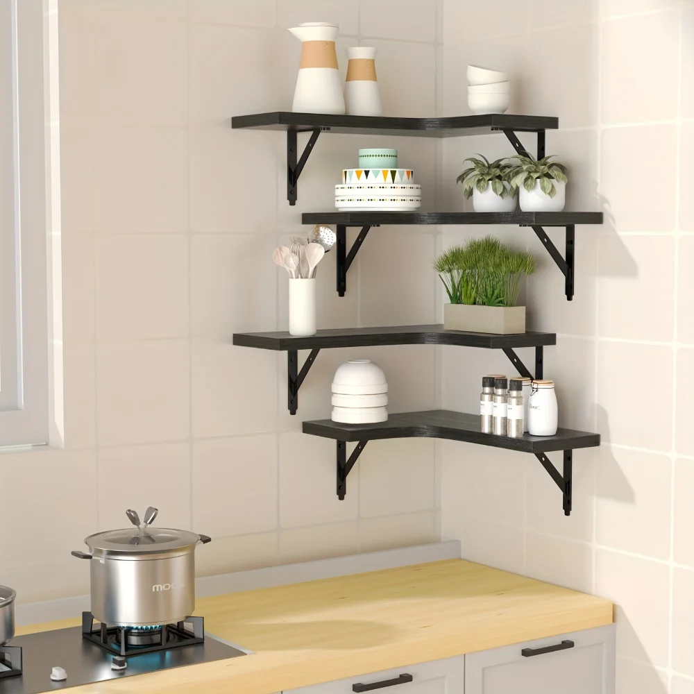 자연스러운 나무결 플로팅 선반 벽걸이 코너 수납장 현대 - Commercial Kitchen Rack 리뷰 및 가격