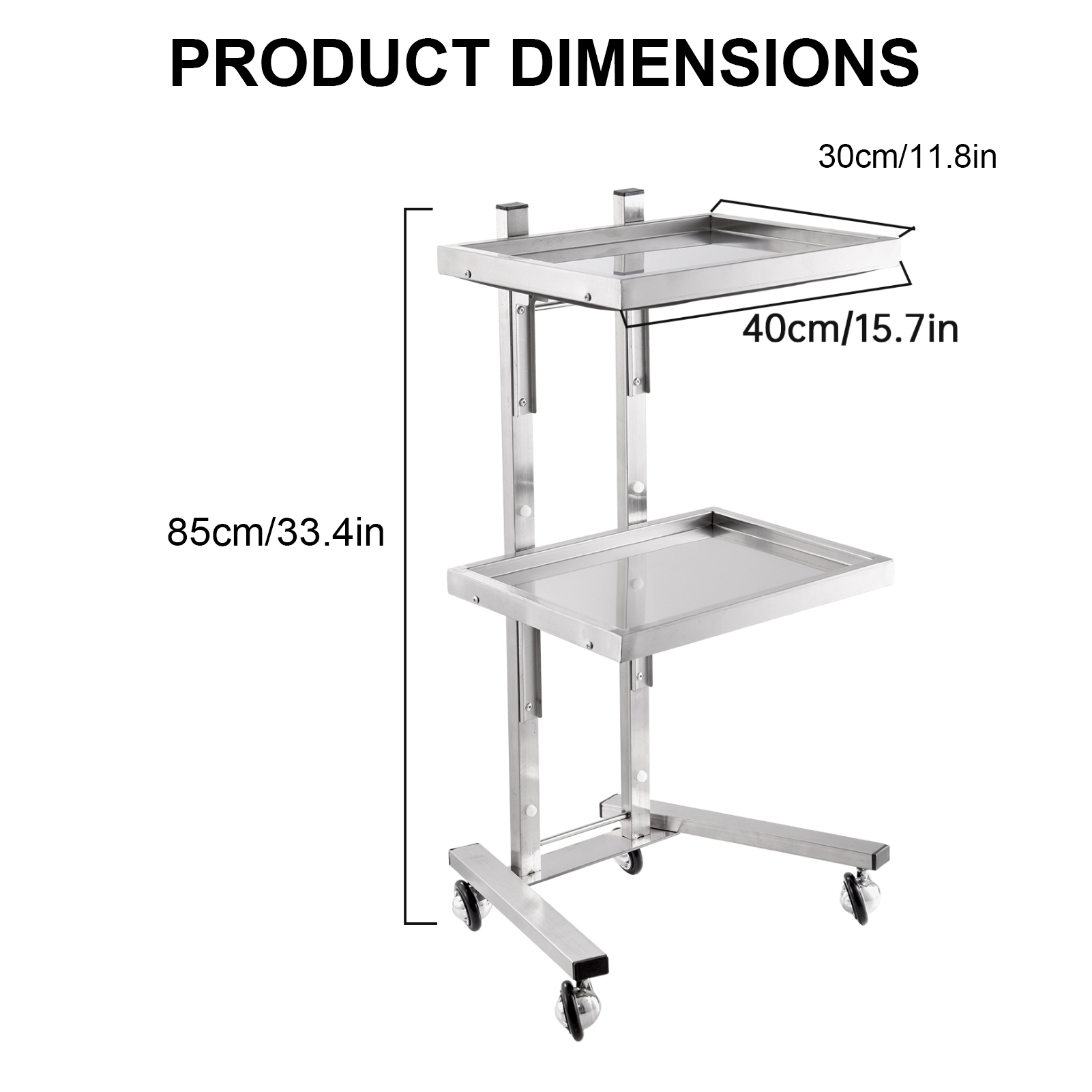 실버 살롱 롤링 카트, 2단 롤링 트레이 트롤리 보관  - Commercial Kitchen On Wheels 리뷰 및 가격