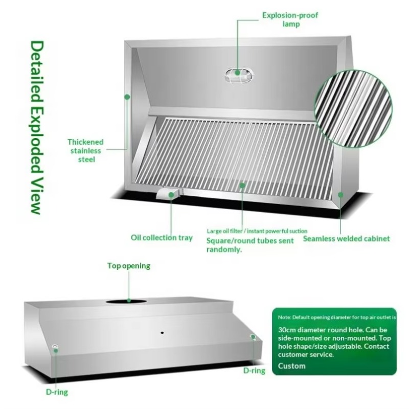 상업용 맞춤형 주방 벽걸이 스테인리스 스틸 복합 배기  - Commercial Kitchen Exhaust Hood 리뷰 및 가격