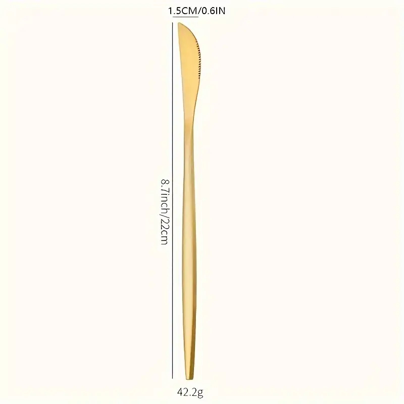 12pcs Golded 저녁 식사 칼 스테인레스 스틸  - Commercial Kitchen Knives 리뷰 및 가격