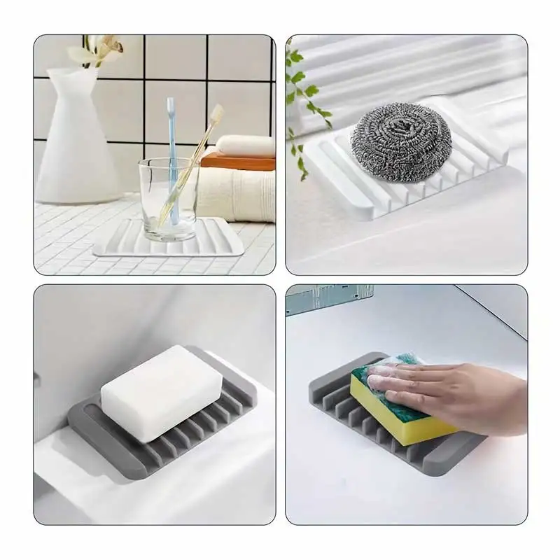 새로운 1PC 실리콘 배수 비누 받침대 무타공 미끄럼  - Commercial Kitchen Rack 리뷰 및 가격
